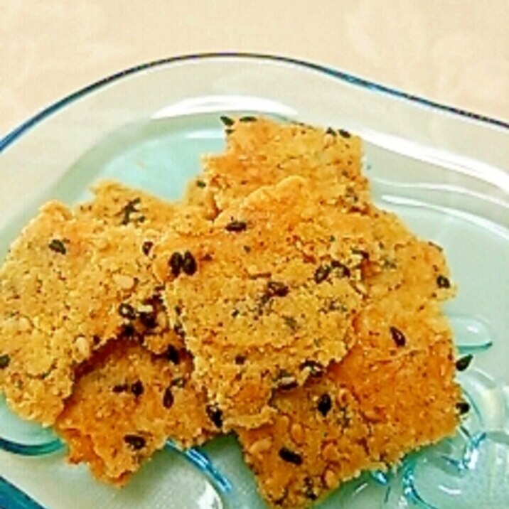 胡麻とチーズのおからクラッカー☆小麦粉砂糖不要☆